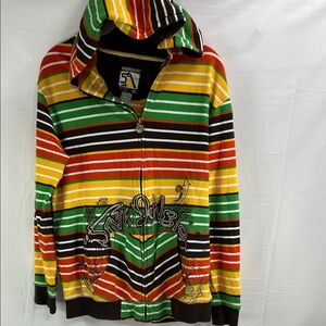 VTG retro Rasta 5ive Jungle hoodie zipper XL junior